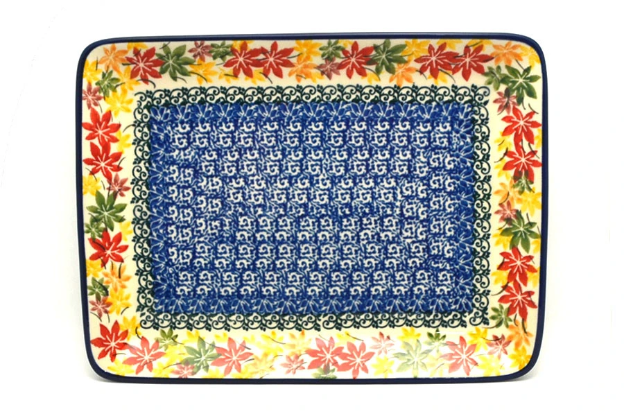 Polish Pottery Plate - Rectangular - Maple Harvest