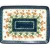 Polish Pottery Plate - Rectangular - Peach Spring Daisy -Tableware Promotional Store ceramika artystyczna polish pottery plate rectangular peach spring daisy 111 560a p4101