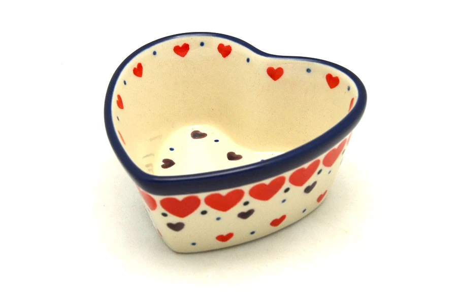 Polish Pottery Ramekin - Heart - Love Struck