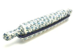 Polish Pottery Rolling Pin With Stand - Forget-Me-Knot