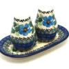 Polish Pottery Salt & Pepper Set - Morning Glory -Tableware Promotional Store ceramika artystyczna polish pottery salt pepper set morning glory 131 1915a p1926