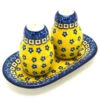 Polish Pottery Salt & Pepper Set - Sunburst -Tableware Promotional Store ceramika artystyczna polish pottery salt pepper set sunburst 131 859a p4150