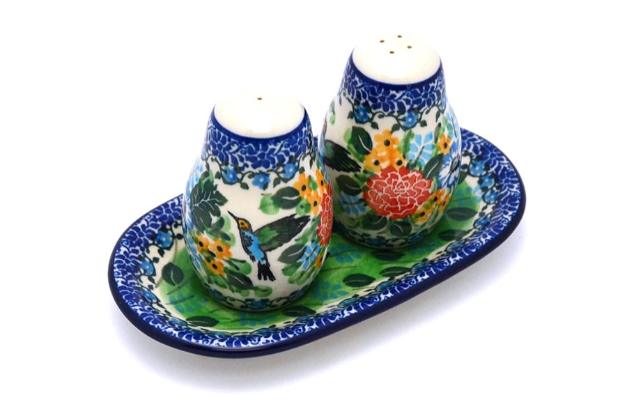 Polish Pottery Salt & Pepper Set - Unikat Signature U3271 3 Polish Pottery Salt & Pepper Set - Unikat Signature U3271