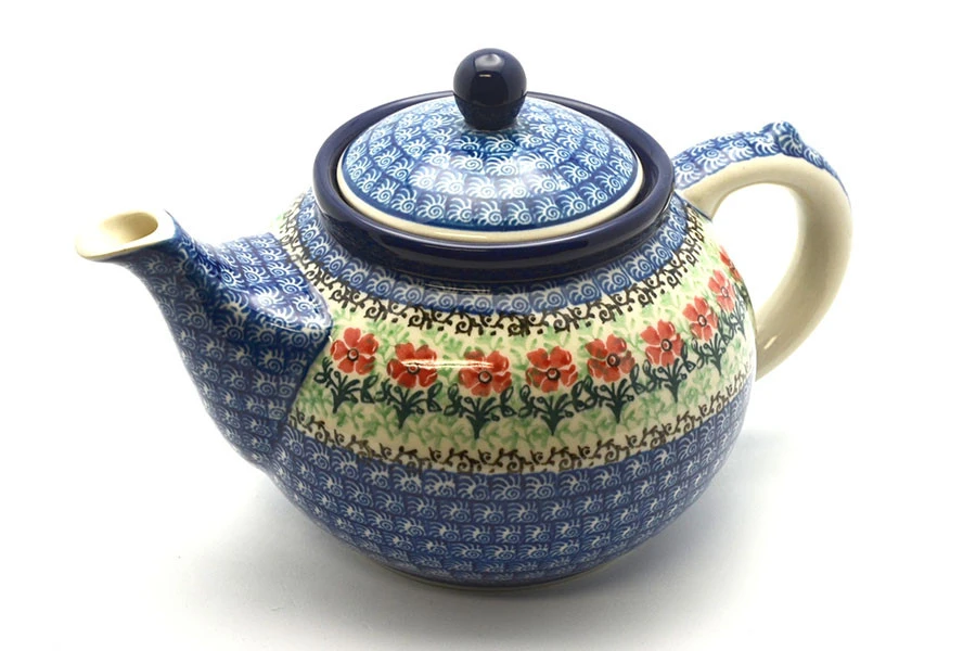 Polish Pottery Teapot - 1 1/4 Qt. - Maraschino