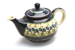 Polish Pottery Teapot - 3/4 Qt. - Blue Spring Daisy