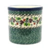 Polish Pottery Utensil Holder - Burgundy Berry Green -Tableware Promotional Store ceramika artystyczna polish pottery utensil holder burgundy berry green 003 1415a p1637