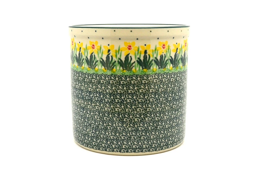 Polish Pottery Utensil Holder - Daffodil 3 Polish Pottery Utensil Holder - Daffodil