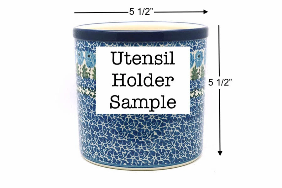 Polish Pottery Utensil Holder - Sweet Violet - Image 2