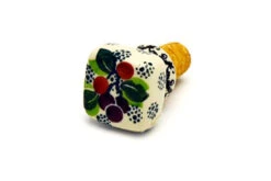 Polish Pottery Wine Stopper - Burgundy Berry Green