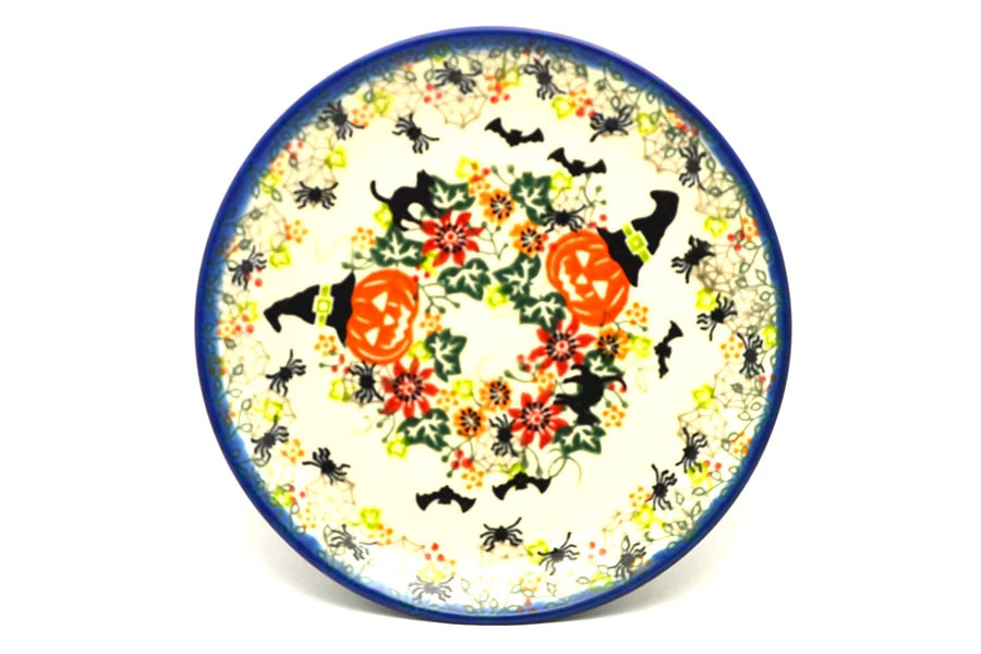 Polish Pottery Salad Plate - Vena Spooky Boo Boo